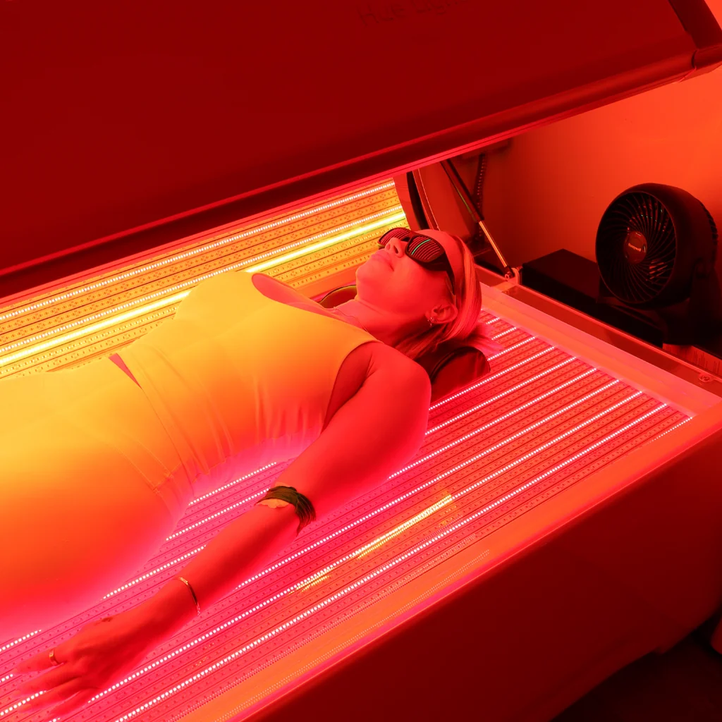 Patient receiving red light therapy at AARx